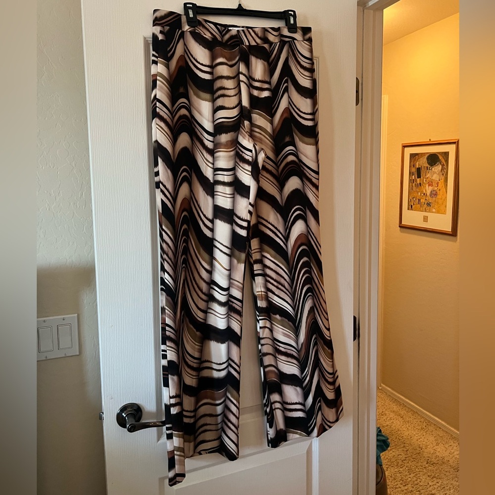 Zara Black and Brown Patterned Pants
